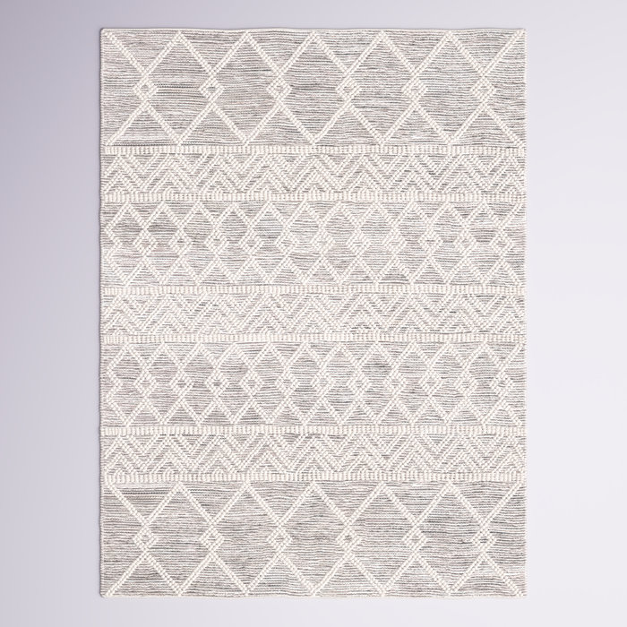 Foundstone™ Gil Moroccan Handmade Flatweave Wool Charcoal/Cream Area